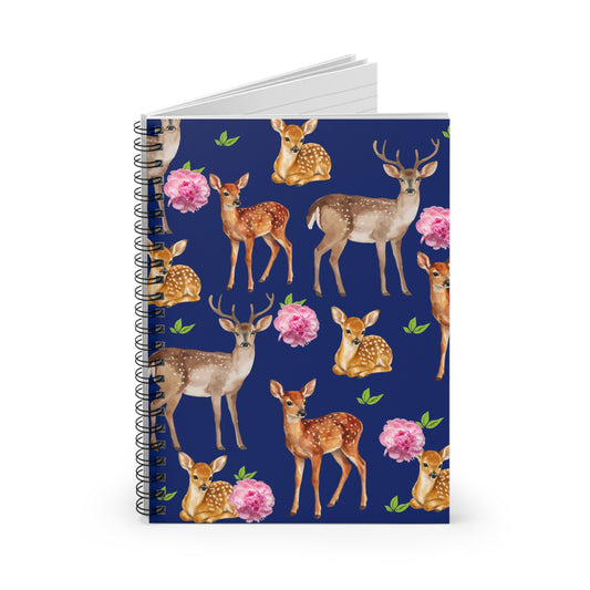 Deer & Peony Spiral Notebook