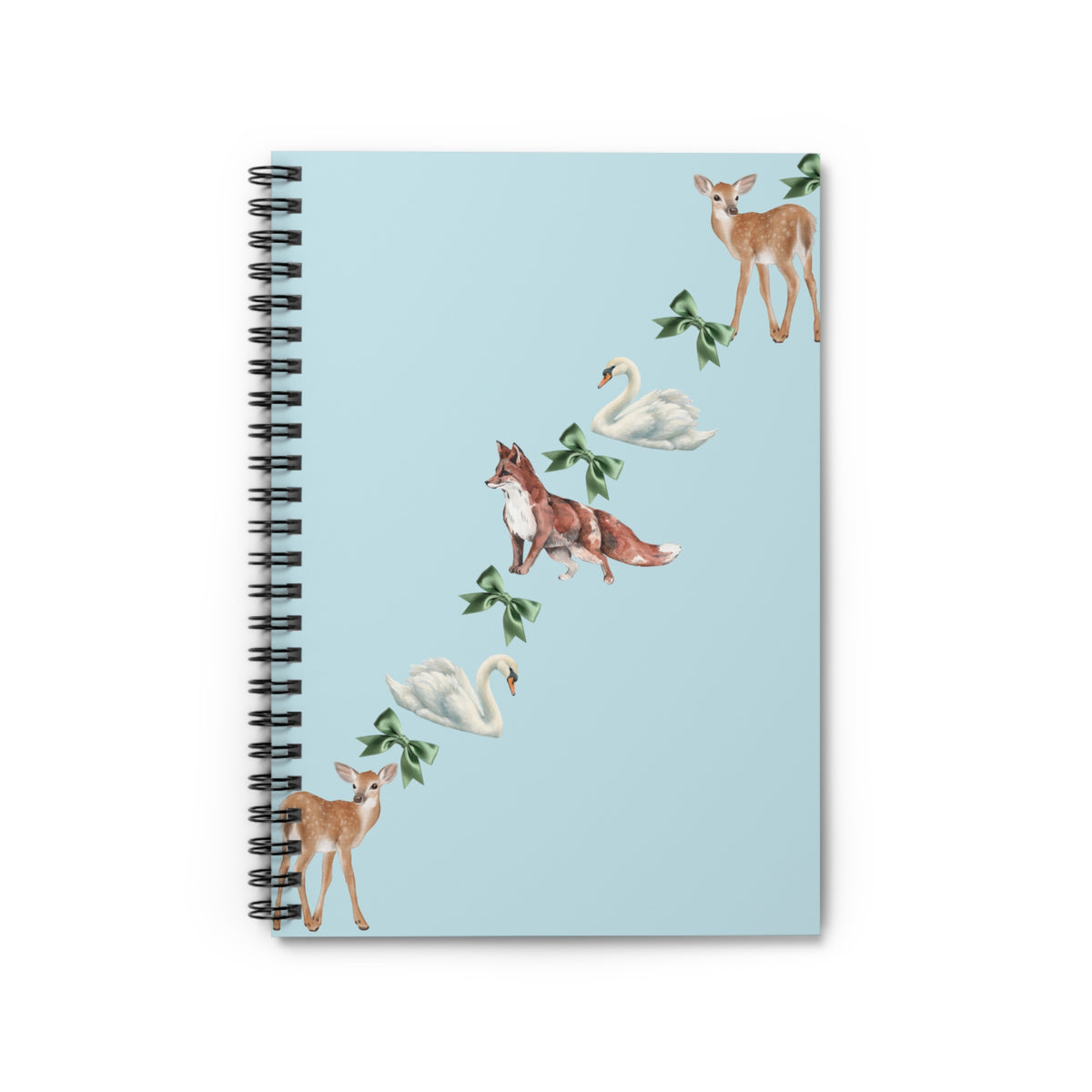 Blue Fox Bow Spiral Notebook