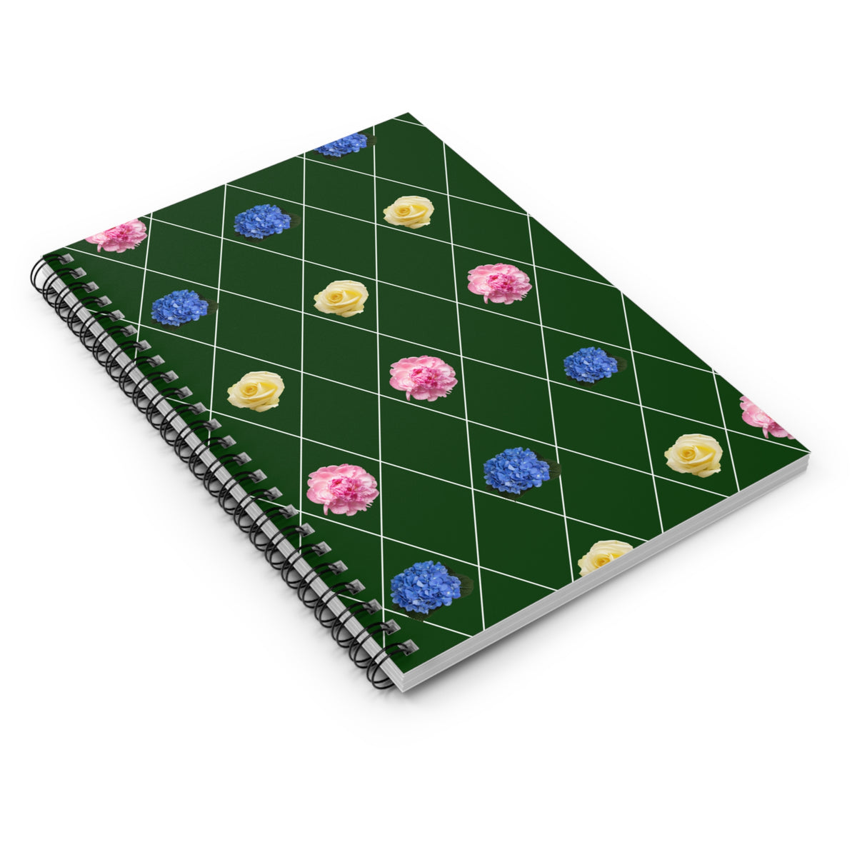Floral Green Spiral Notebook