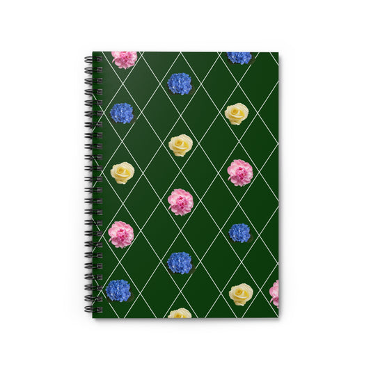 Floral Green Spiral Notebook