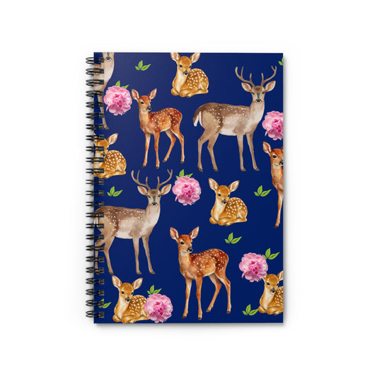 Deer & Peony Spiral Notebook