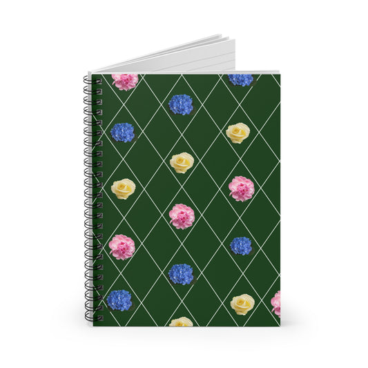 Floral Green Spiral Notebook