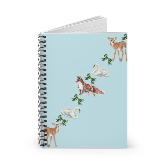 Blue Fox Bow Spiral Notebook