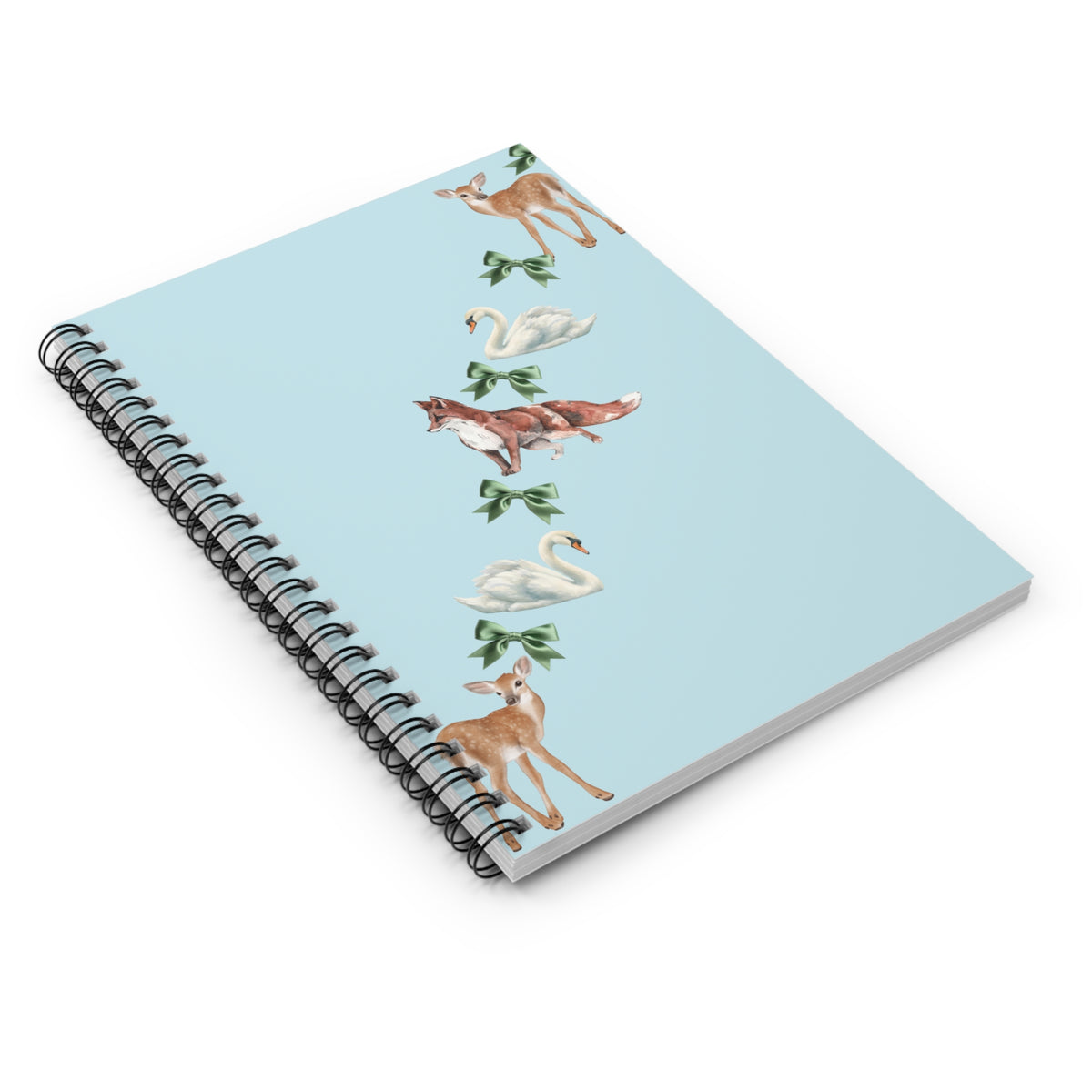 Blue Fox Bow Spiral Notebook